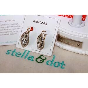 NIB Stella & Dot Ritzy Gold CZ Crystal Earrings